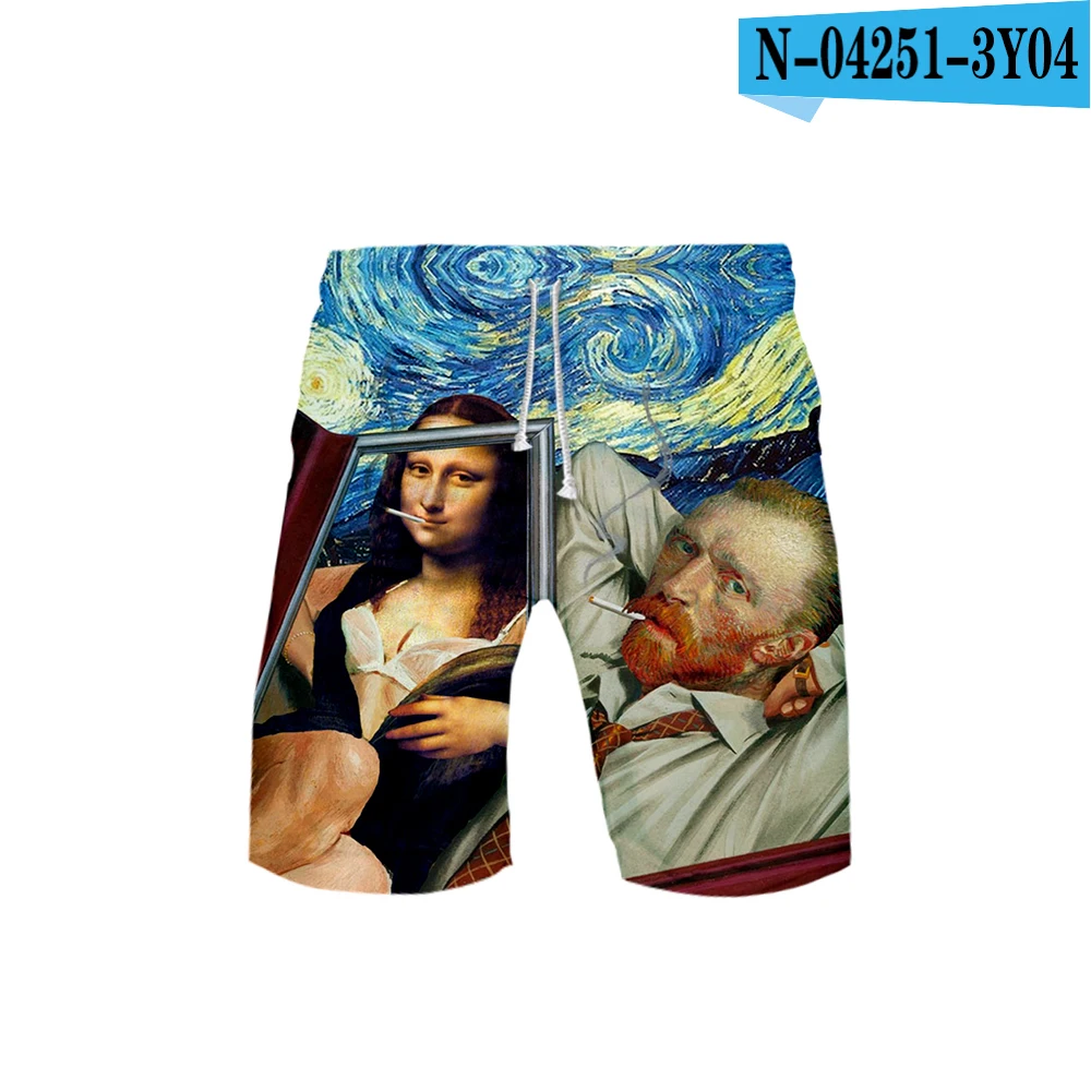 Мужские 3D знаменитые paintingshirts 3D бордшорты летние новые быстросохнущие мужские шорты в стиле хип-хоп пляжная одежда для мужчин плюс размер - Цвет: E