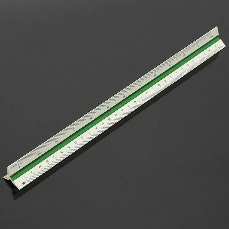 Triangular Metric Scale Ruler Engineer Tool 12.6'' Multicolour 30cm 1:100~1:500 
