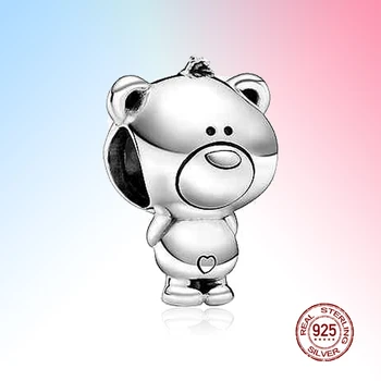 

925 sterling silver animal bear charm bead charms suitable for original charm bracelet pendant ladies fashion DIY jewelry