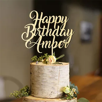 

Custom Happy Birthday Cake Topper Personalized Name Birthday Cake Topper Kids Adult Birthday Decoration Supplies