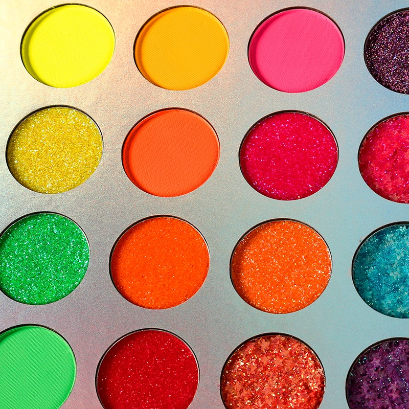 Wholesale No Logo Neon Pigment Eyeshadow Palette 24 Color UV Blacklight Eye shadow Colorful Makeup Glitter Custom Private label Wholesale No Logo Neon Pigment Eyeshadow Palette 24 Color UV Blacklight Eye shadow Colorful Makeup Glitter Custom Private label