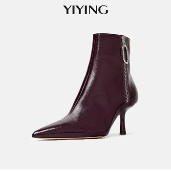 

2020 Women Thin High Heel Ankle Boots Zipper Pointed Toe Office Party Shoes Woman Sexy Botas Footwear Size 35-40