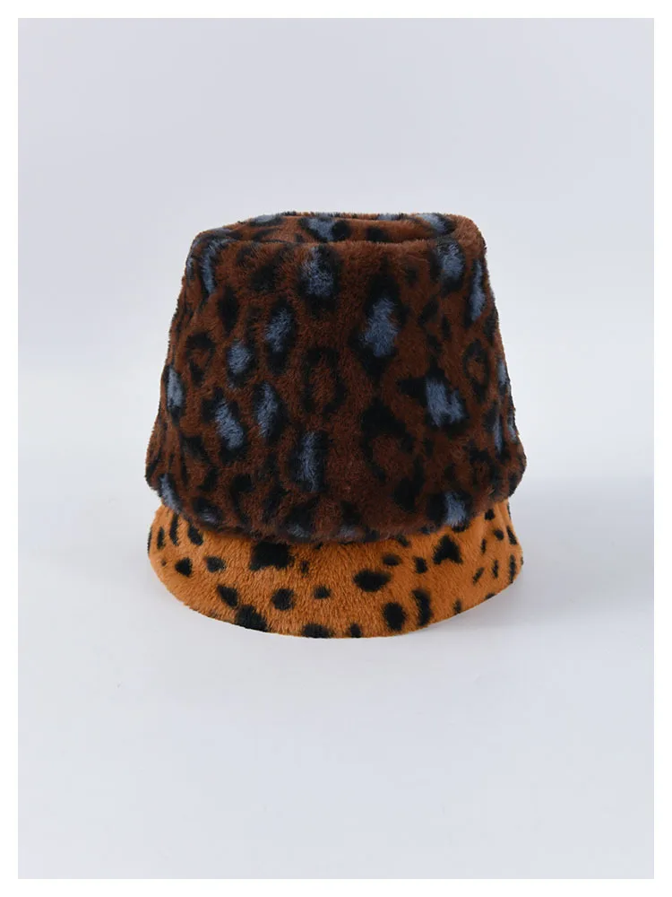 DRESSUUP Autumn and Winter New Hat Female Thick Imitation Rabbit Fur Bucket Hat Fashion Hat