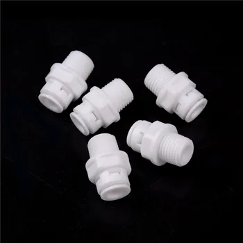 

Sale 5PCS 1/4'' Push Fit Tube 1/4'' Thread Male Quick Connect RO Water Connect White Color