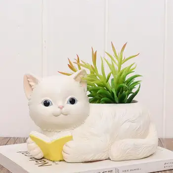 

Cat Planter Plants Planting Container Bonsai Pot Creative Cat Shape Flowerpot