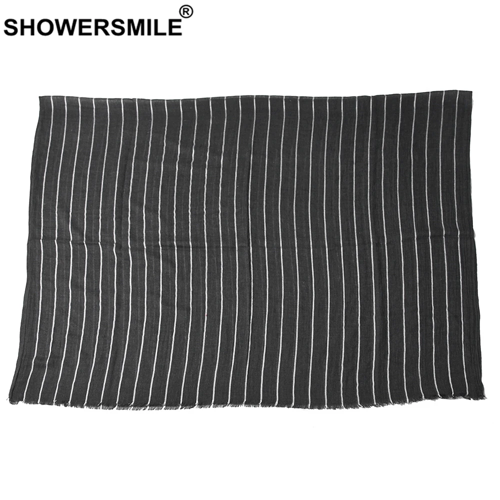SHOWERSMILE полосатый мужской шарф модный теплый мужской зимний шарф синий красный черный шарф мужские аксессуары 190 см* 100 см
