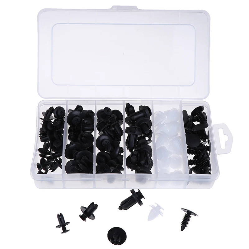 100 шт обшивка Литье клип дюбеля набор Ассорти кузова автомобиля нажимная Стопорная шпилька Заклепки Крепеж
