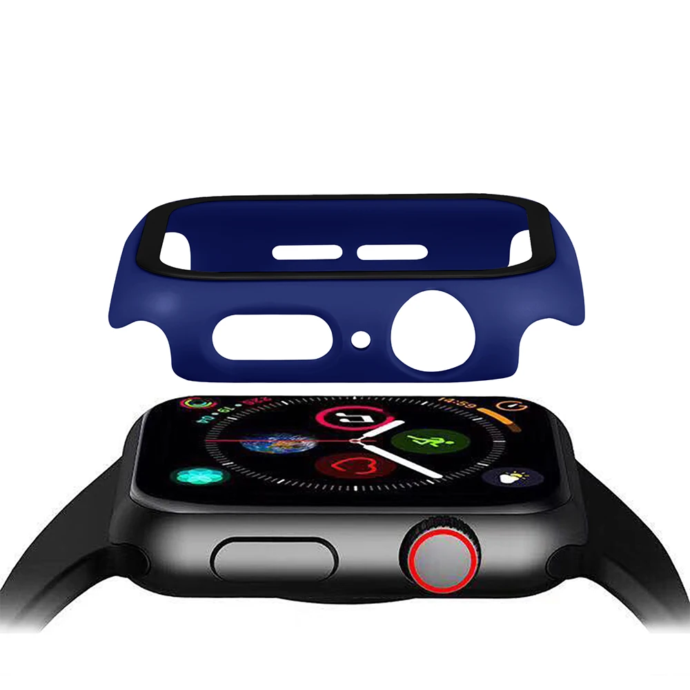Чехол из поликарбоната для Apple Watch 5, 4, 40 мм, 44 мм, защитный чехол из закаленного стекла для iWatch 3, 2, 1, 42 мм, 38 мм, чехол для часов