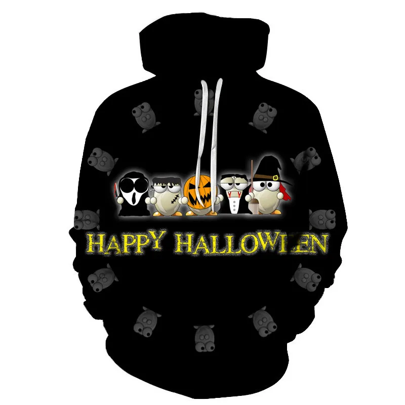 Halloween Festival Designer Mens Autumn Hoodies 3D  Pumpkin Print Long Sleeve Fashion Style Homme Clothing