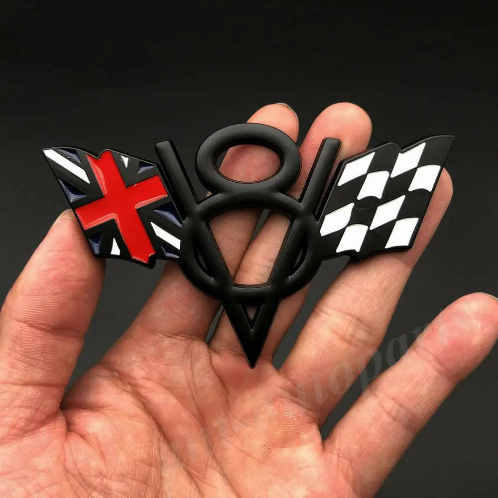 

3D металлическая эмблема на багажник автомобиля, флаг Великобритании, V8