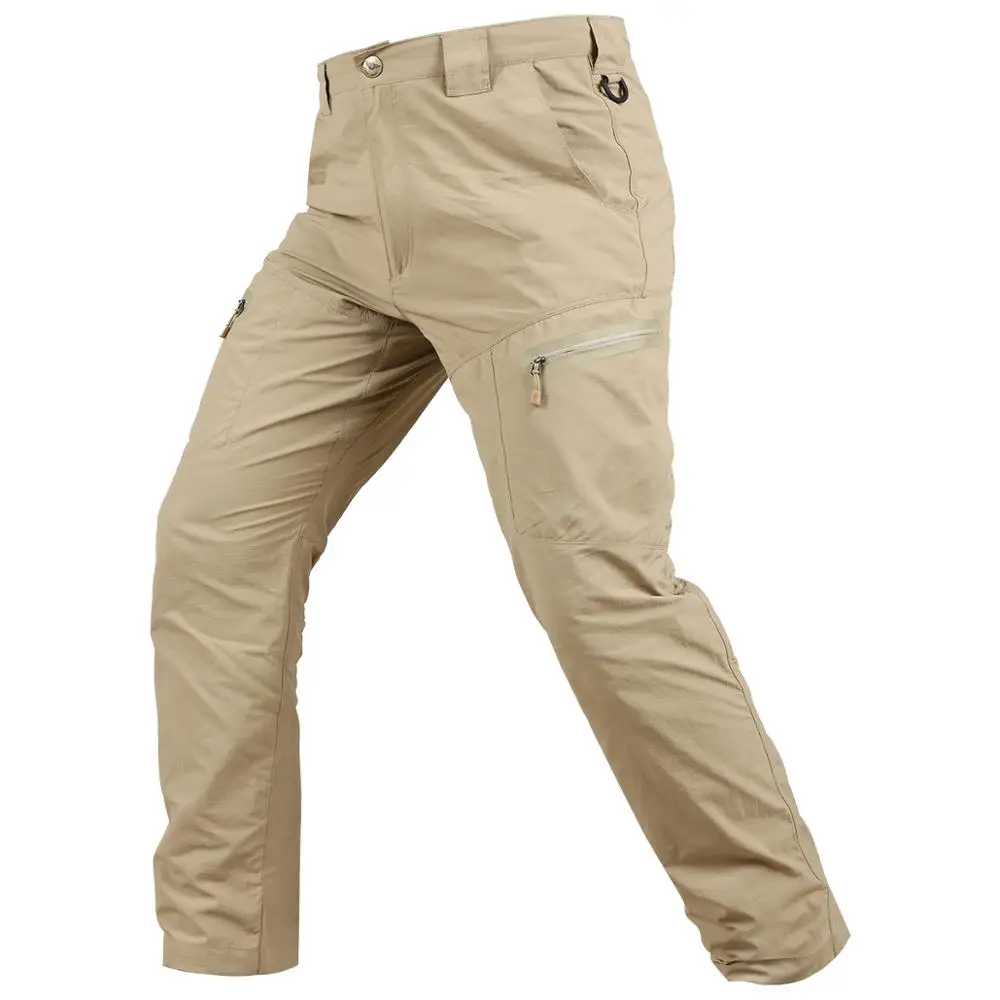 lingfeng khaki LF Ripstop водонепроницаемые быстросохнущие тактические брюки мужские уличные горные брюки-карго треккинговые охотничьи рыболовные походные брюки женские - Цвет: lingfeng khaki