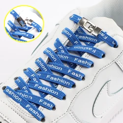 1 Pair Metal Lock Elastic Shoelaces Cross Buckle Flat No Tie Shoelaces Shoes Child Adult Sneakers Lazy Laces Suitable for All