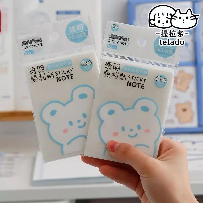 MINKYS Waterproof PET Transparent 50 Sheets Memo Sticky Note Paper Daily To Do It Check List Paperlaria School Stationery sharkbang kawaii milk bear 230 sheets memo pad notes to do list paperlaria daily check list notepad school office stationery