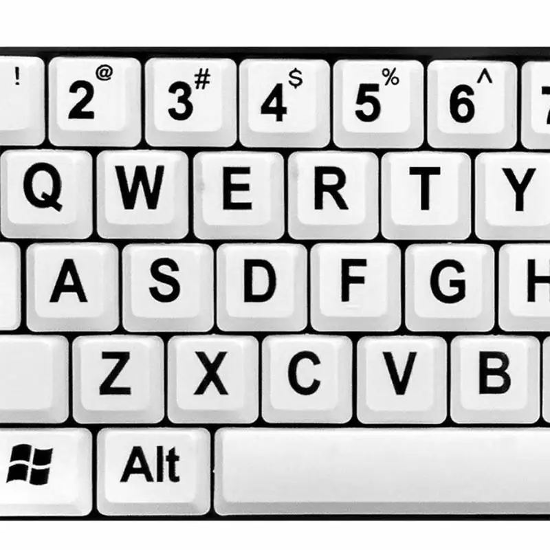 107 клавиш USB Проводная Большая Печатная настольная клавиатура для ноутбука для пожилых людей, предназначенная для людей с дефектами зрения