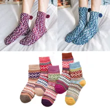 1/2 пары осенне-зимних носков повседневные цветные рождественские толстые теплые женские носки Модные женские удобные вязаные шерстяные носки