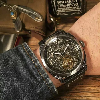 

Xiaomi Tourbillon Large Dial Flywheel Watch Male Mechanical Watch Fully Automatic Hollow Waterproof Concept Male Watch