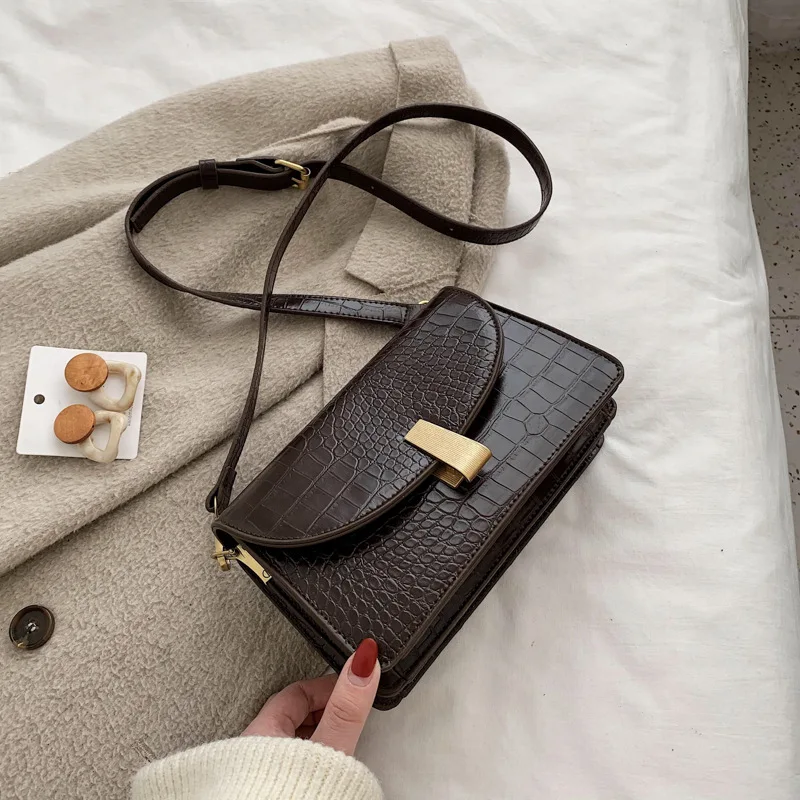 

Crocodile Pattern Bag Women's 2020 New Style Fashion Korean-style Retro Stereo Type Bag Shoulder Autumn & Winter Versatile Shoul