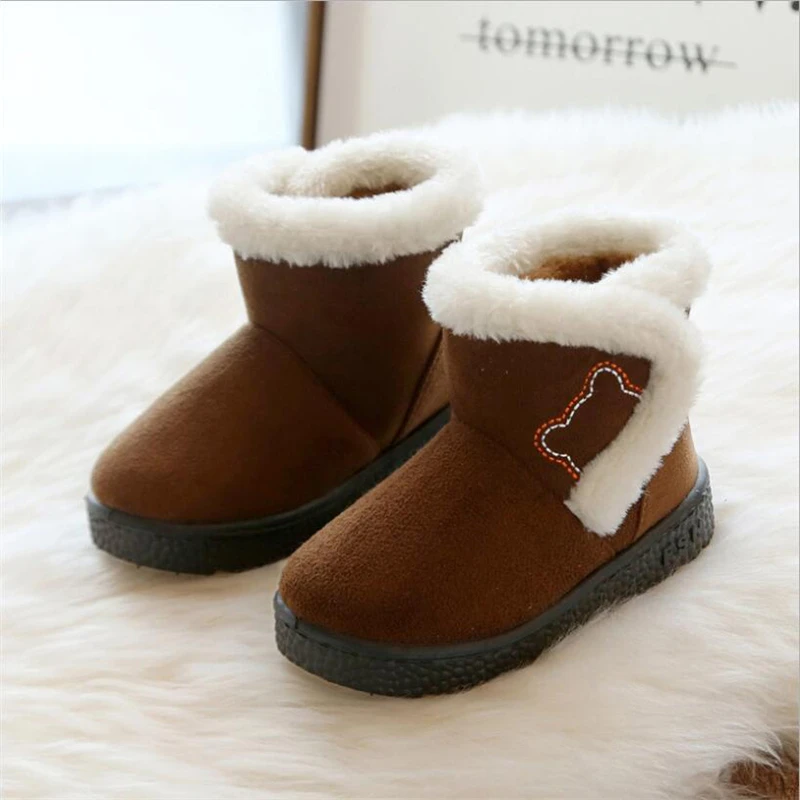 Детские ботинки для мальчиков; зимние ботинки для девочек; нескользящая теплая зимняя обувь для детей; ботинки для малышей; детская обувь
