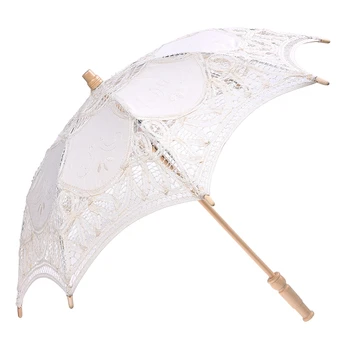 

Lace Wooden handle Sun umbrella Wedding decoration props