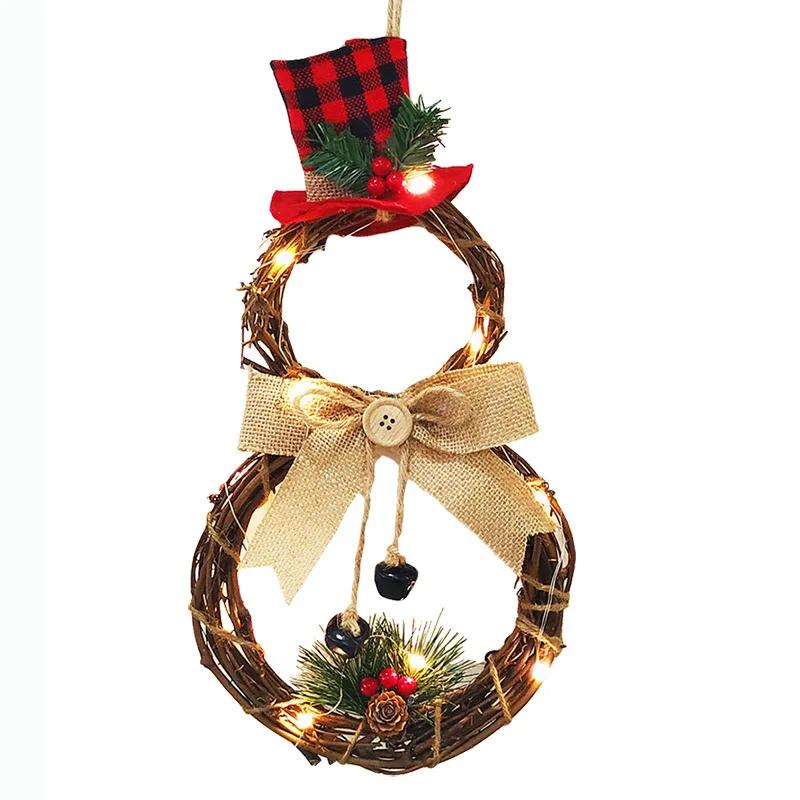 

Saim 2019 Delicate Christmas Led Wreath Hanging Decorations Christmas Door Wall Wreath Pendant Decor Light for Home JJ50664