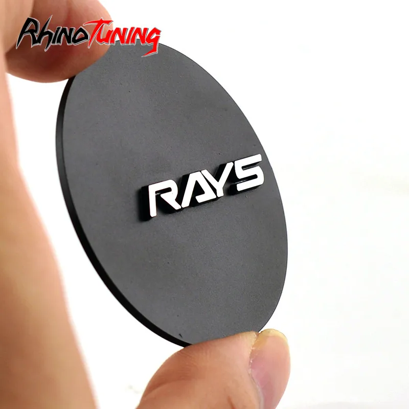 

4pcs 50mm Black Wheel Center Hub Cap Sticker Car Logo Emblem Decal For RAYS Car Styling Refit Accessories