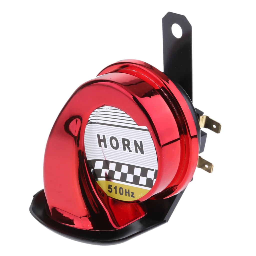 Car Motorcycle 130dB Loud Snail Air Horn Siren Waterproof 510hz 12V DC Red