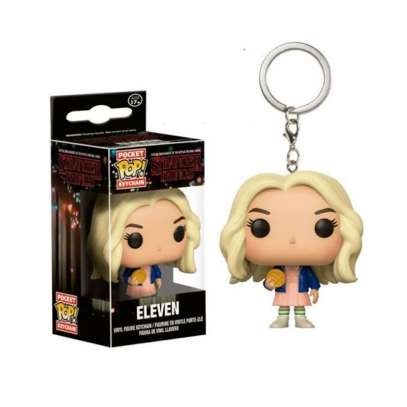 FUNKO POP Карманный Брелок для ключей POP Super Heros странные вещи Оригинальные фигурки коллекция детские игрушки рождественские подарки - Цвет: Серебристый