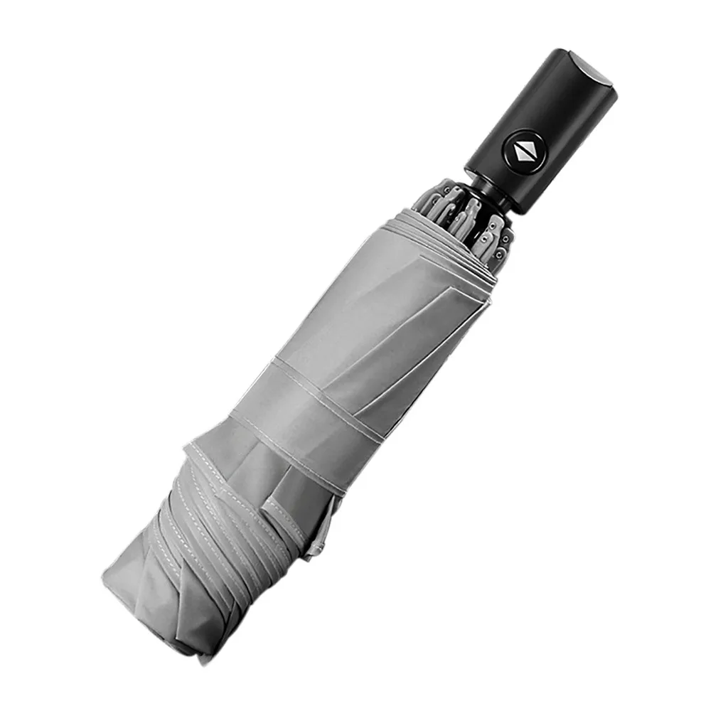 3 раза автоматический зонт обратного складной Для мужчин и Для женщин Бизнес зонтик с отражающими полосками светоотражающий зонтик транспортное средство с навесом