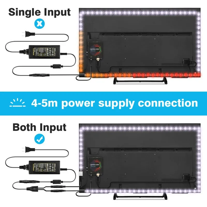 Светодиодный ленточный светильник RGB/белый/теплый белый 2835 3528 SMD HD ТВ Настольный ПК экран подсветка и косой светильник ing 2 м 3 м 4 м 5 м