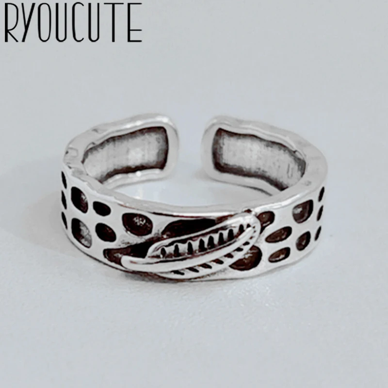 Bijoux, простой стиль, 925 пробы, серебряный лист, кольца для женщин, подарки, большие Регулируемые кольца на палец - Цвет основного камня: silver