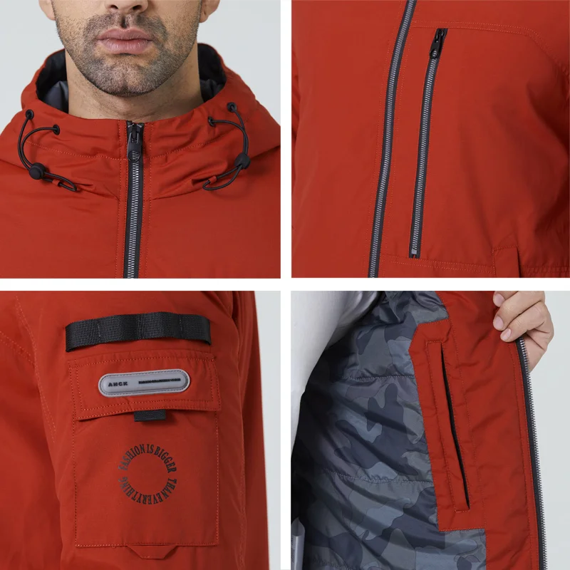Men's short jacket autumn stylish coat with a hood high-quality men's brand apparel MWC21601I