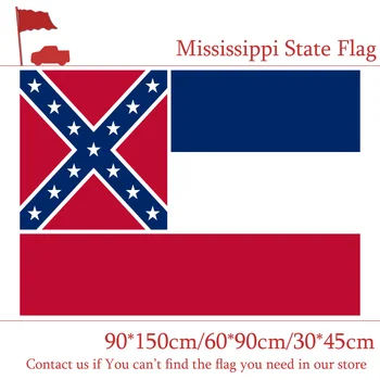 

10PCS Flag Mississippi 150X90CM 60*90CM State Flag 3x5ft Banner 30*45cm Car Flag With Brass Grommets