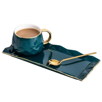 

European Ceramic Coffee Cup Plate Set High Tea Jingdezhen Porcelain Tea Set Tazas De Ceramica Creativas Luxury Coffee Cup HH50BD