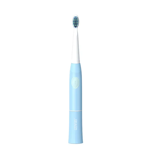 Blue SEAGO SG-503, электрическая зубная щетка для взрослых с 1 сменными головками, зубная щетка на батарейках, зубная щетка для зубов, Глубокая чистка кистей - Цвет: Blue