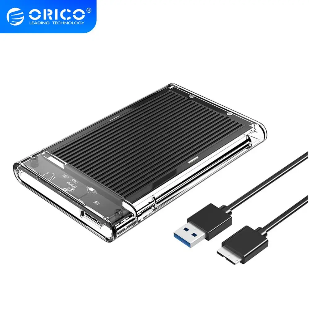 ORICO HDD чехол SATA к USB3.0 USB3.1 Gen1 прозрачный жесткий диск Корпус для SSD 5 Гбит/с HD 2 дюймов