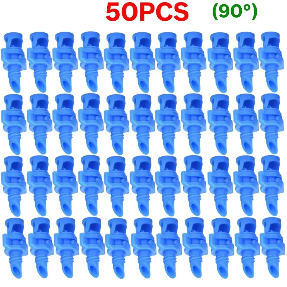 50 шт. 90 ° 180 ° 360 ° полив рефракционная насадка спринклерная головка резьбовой соединитель сад фруктовое дерево капельного орошения опрыскиватель тумана - Цвет: KSL01-156-90-50PCS