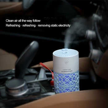 

Mini Car Humidifier Fogger Mist Diffuser USB Ultrasonic Diffuser Diffuser Fog Maker With Led Light Mute Two Modes 250ml for Car