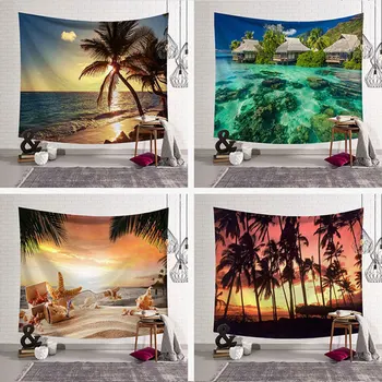 

Beach Tapestry Wall Hanging Tradition Style Room Bedspread Home Tapestry Decor