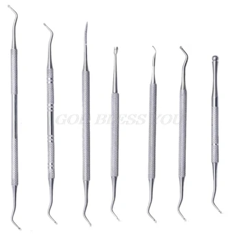 

7 Style Dual End Ingrown Toenail File Spoon Nail Groove Correction Lifter Cleaner Cuticle Remover Pusher Pedicure Tool Foot Care