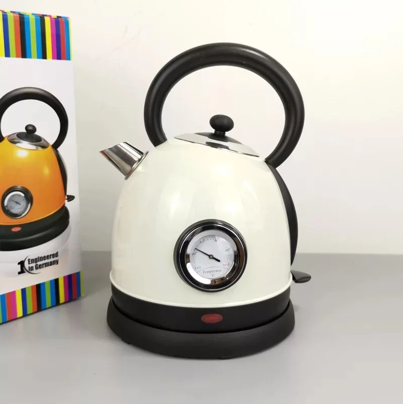 

Vintage 1.8L 304 Stainless Electric Kettle With Water Temperature Control Meter Household Quick Heating Electric Boiling Tea Pot