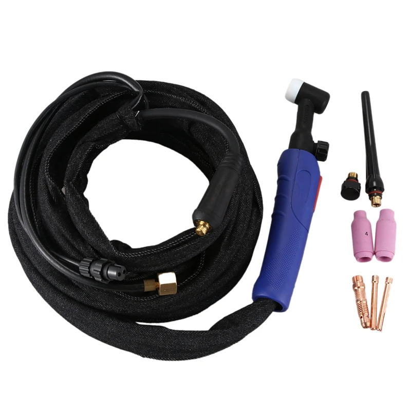 

220A 3.7m Welding Gas Torch Kit WP-17FV Air-cooled Tig Welding Torch with Flexible Head Body and Gas Valve for Welder