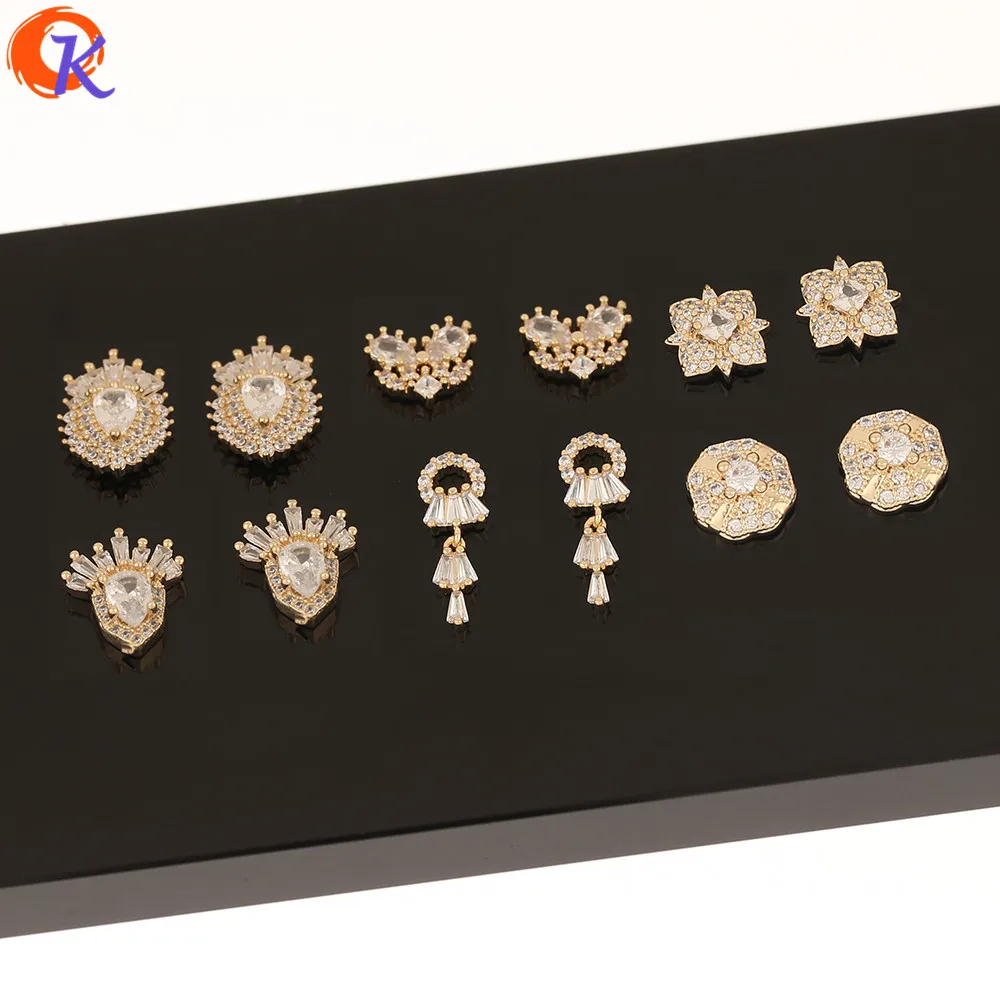Cordial Design 40Pcs Jewelry Accessories/Hand Made/Cubic Zirconia Charms/Genuine Gold Plating/DIY Making/Fingernail Findings - cordial