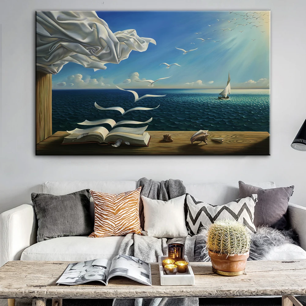 

Surrealism Seascape Canvas Art Paintings On The Wall Posters And Prints Abstract Wall Pictures For Home Wall Decoration Cuadros