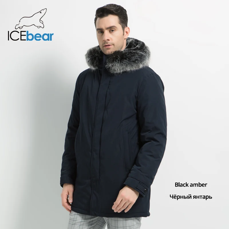 ICEbear Новая зимняя мужская куртка с капюшоном, мужская куртка высокого качества, Мужская одежда, модное Брендовое Мужское пальто MWD19928D - Цвет: M460