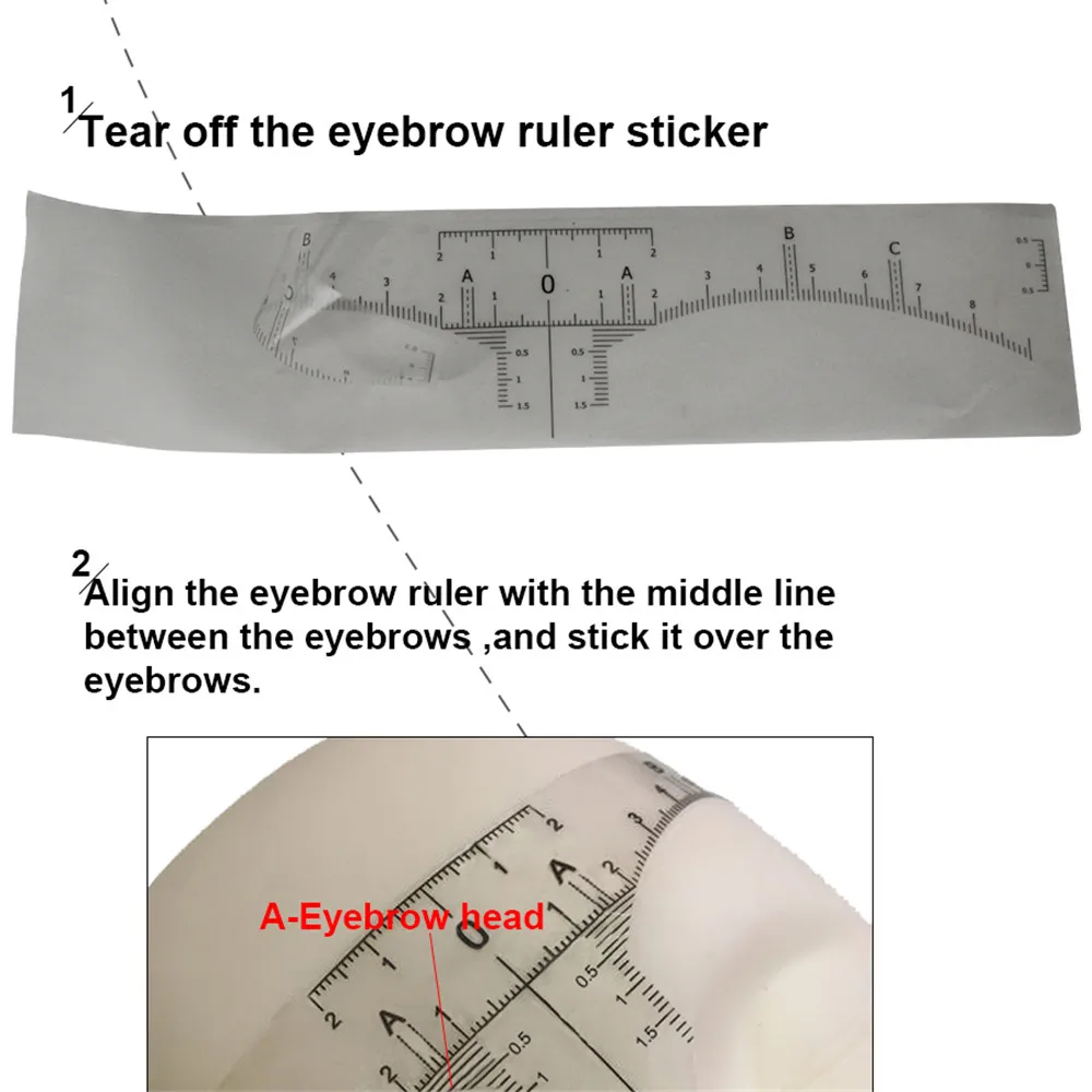 Одноразовый трафарет для бровей, макияж, микроблейдинг, измерительная линейка для татуировки, инструмент для красоты, трафарет для бровей, профессиональная линия для бровей