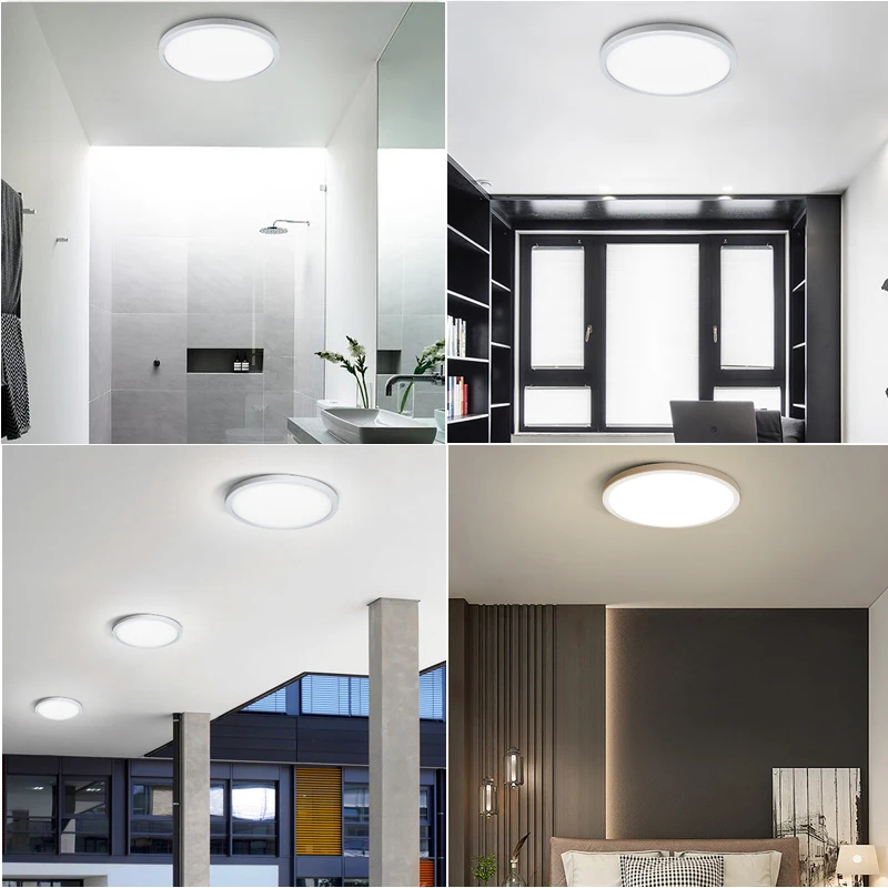 Гостиная огни Светодиодный потолочный светильник ультра тонкий холодной White18W 24