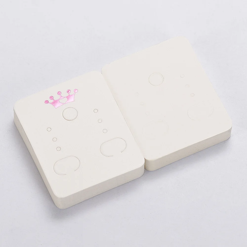 50pcs 3.8x4.8cm Earring Display Card Holder Blank White Black Kraft Paper Tags for DIY Ear Studs Long Drop Jewelry Display Card