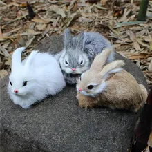 15 см мини реалистичные милые белые плюшевые кролики/цыпленок мех реалистичные животные Пасхальный кролик имитационная модель подарок на день рождения кролик игрушка