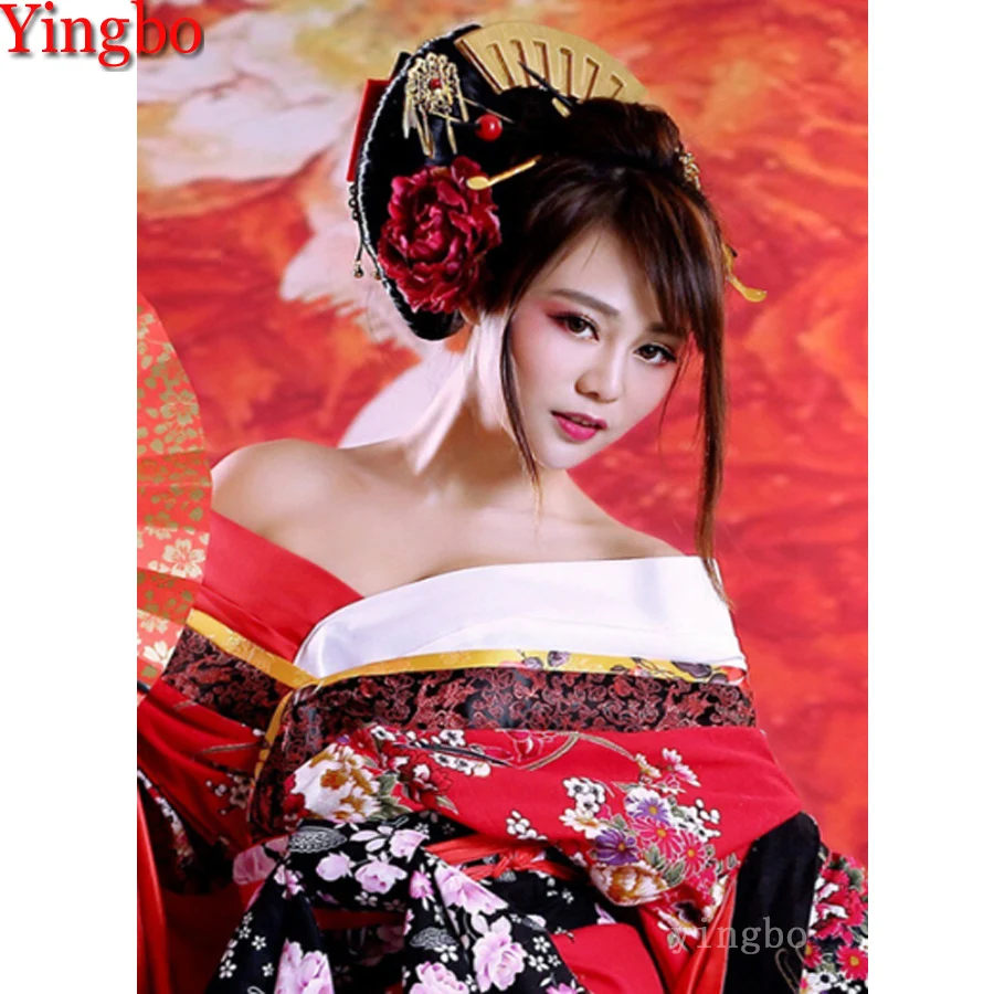 Японское кимоно Женская Алмазная мозаика geisha 5d сделай сам алмазная вышивка