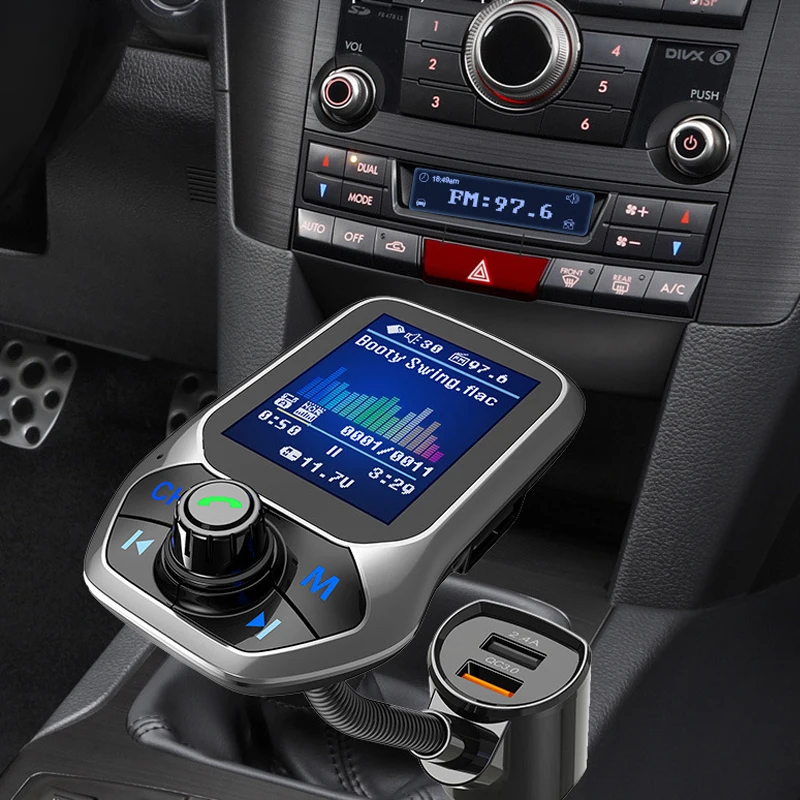 

T43 Car Mounted Bluetooth MP3 Multi-functional Large Color Screen QC3.0 Bluetooth Car Charger Lossless Car Mounted Bluetooth Pla